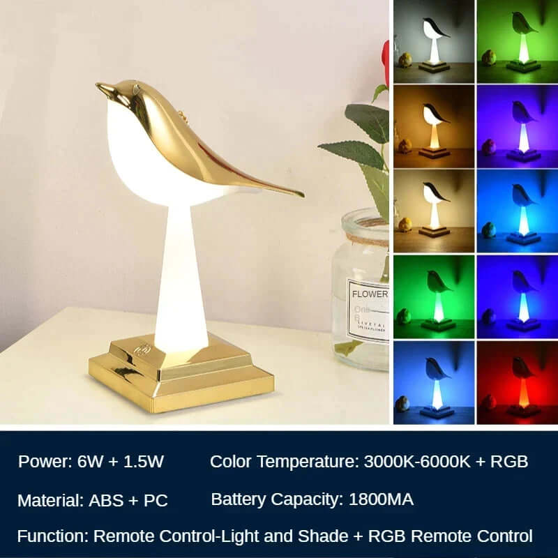 Dekorativ Fuglelampe | LED Bordlampe | 26cm