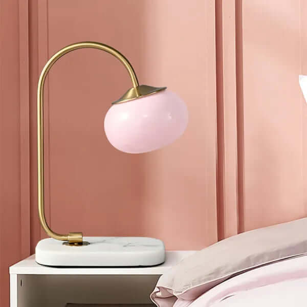 Elegant Bordlampe i Glas og Metal - 28cm