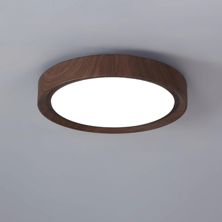 Rund LED Loftslampe med Træeffekt