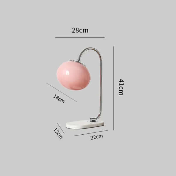 Elegant Bordlampe i Glas og Metal - 28cm