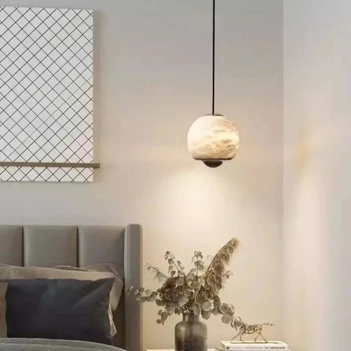 Elegant Alabast Globe Pendel Lampe
