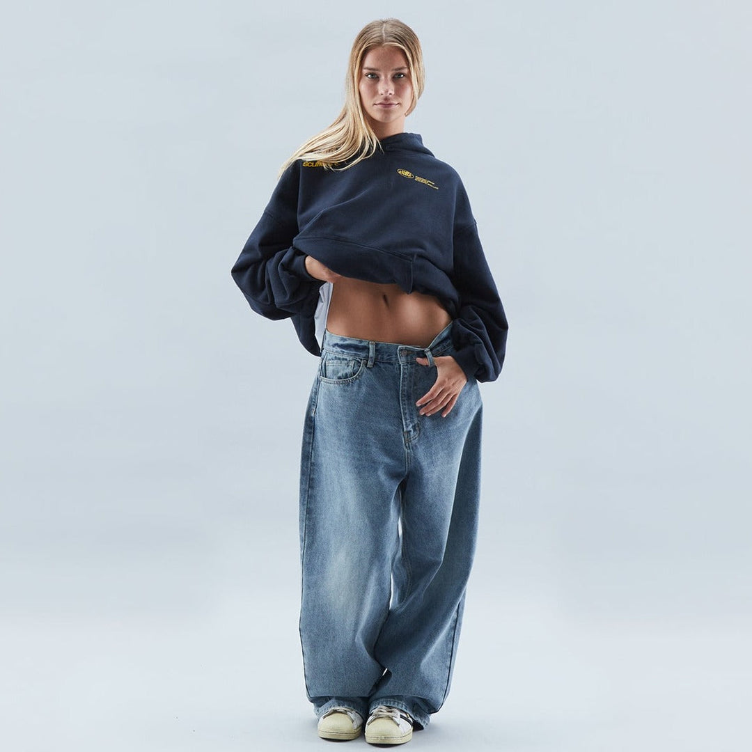 Dame oversized hættetrøje i blød bomuld med unikt 'With Love'-print, perfekt til afslappet hygge.