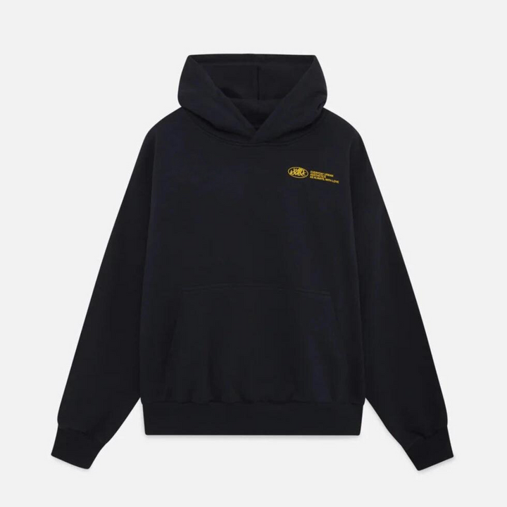 Trendy dame oversized hoodie i blødt stof med 'With Love'-print, ideel til efterår og vinter komfort.