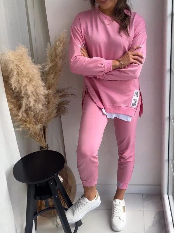 Alsidigt damesæt: oversized sweatsæt i blødt stof, ideelt til lounge, fritid og hverdagsstil.