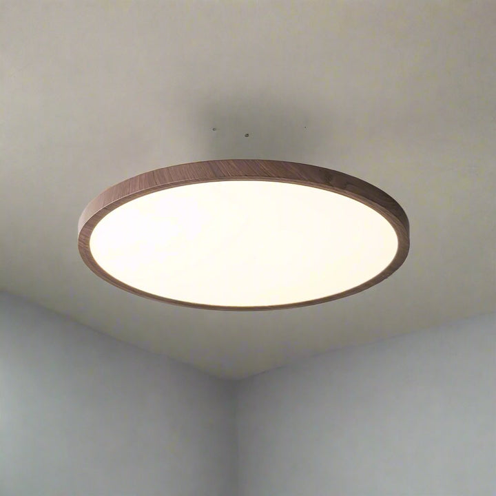 Ultratynd Rund Loftslampe i Akryl med Metalfinish