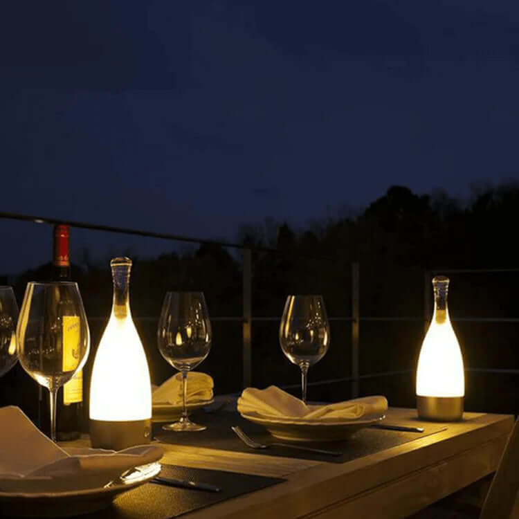 Genopladelig LED Vinflaske Natlampe