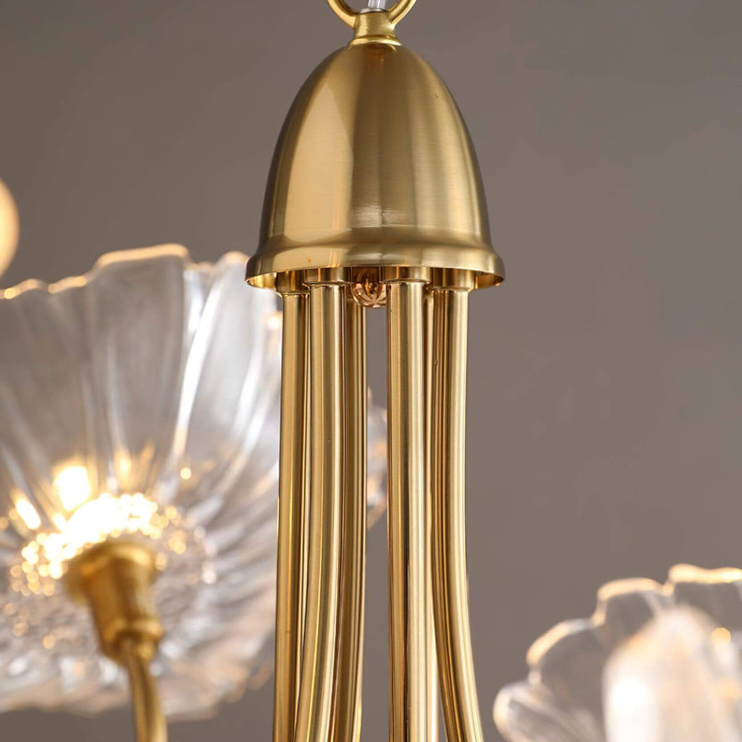 Elegant Blomsterlysekrone i Glas