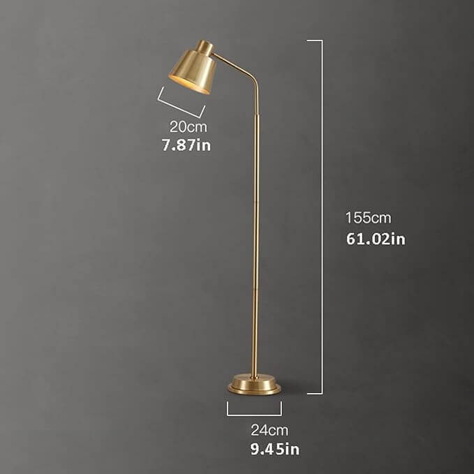 Elegant Gulvlampe i Messing