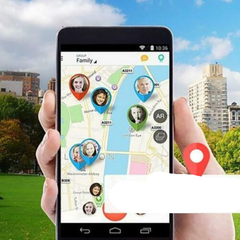 "Diskret GPS-tracker for kæledyr, kompakt design, fås i sort, blå, grøn, rosa, hvid. Ideel til realtidssporing."