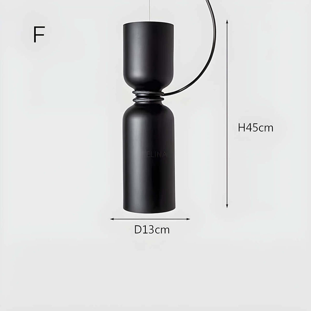 Geometrisk Pendellampe i Sort, Hvid & Grå