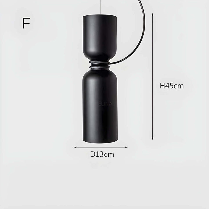 Geometrisk Pendellampe i Sort, Hvid & Grå