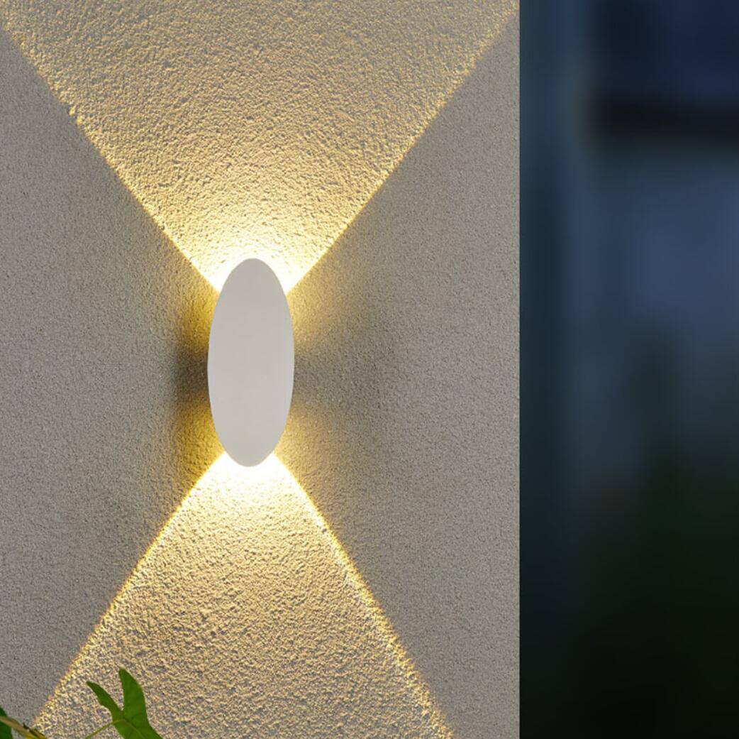 Udendørs LED Væglampe - Oval/Rektangel - 6W Varm Hvid