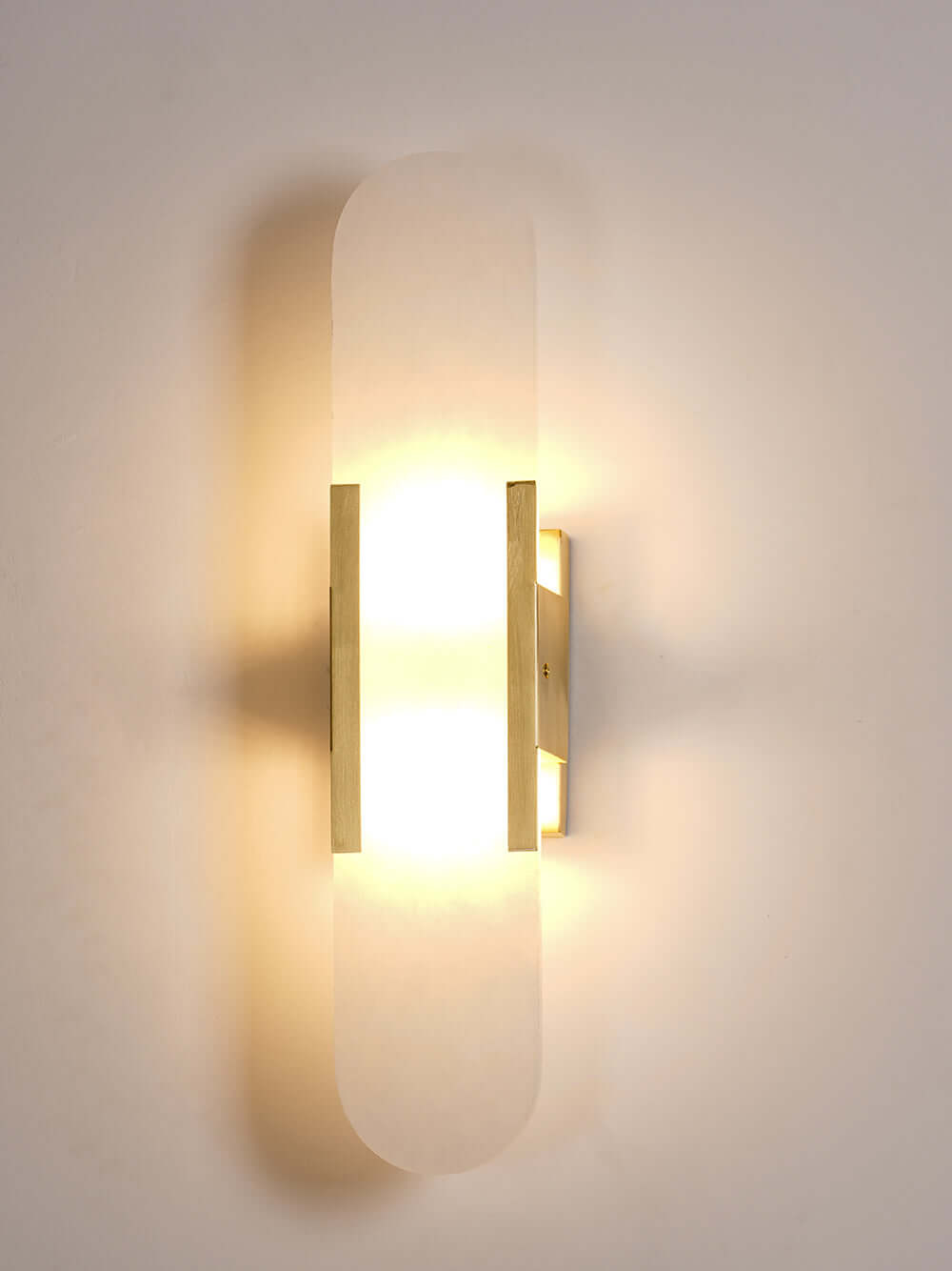 Alabast Væglampe, Aflang Design