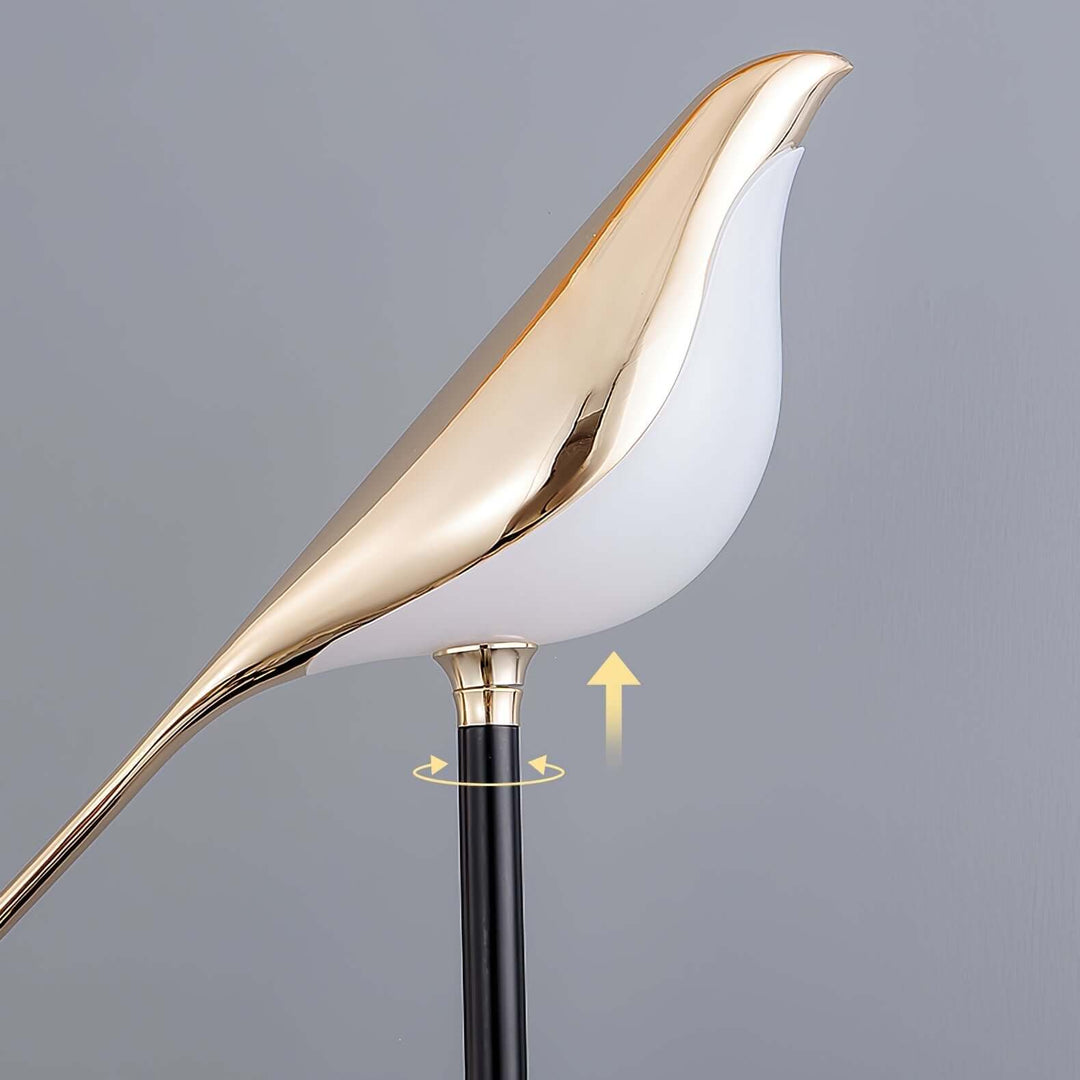 Elegant Gulvlampe med Fuglemotiv
