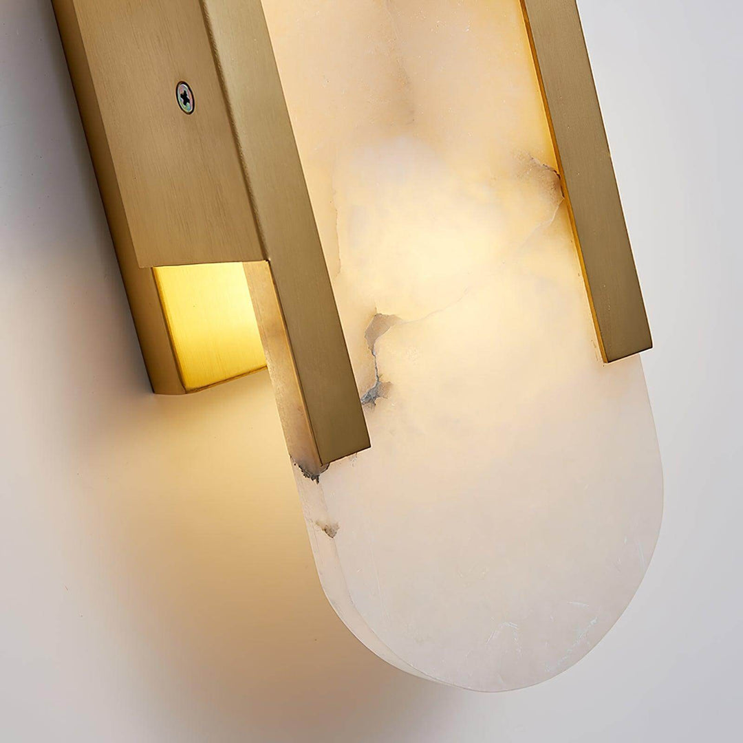 Alabast Væglampe, Aflang Design