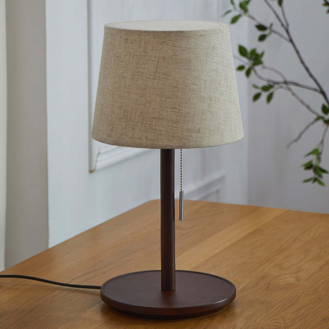 Nordisk Valnøddelampe med Stofskærm - 49cm
