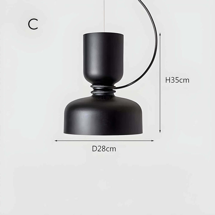 Geometrisk Pendellampe i Sort, Hvid & Grå