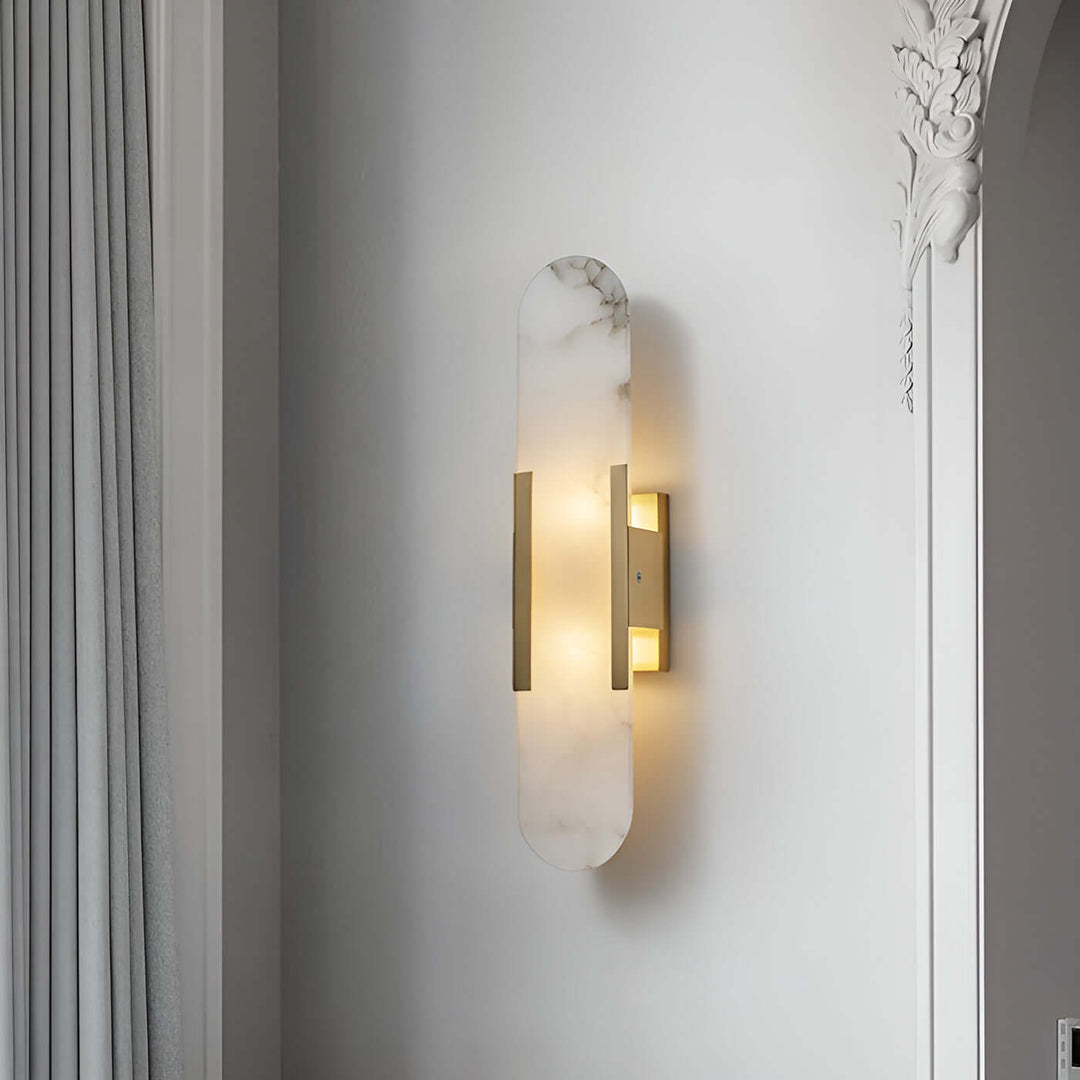 Alabast Væglampe, Aflang Design