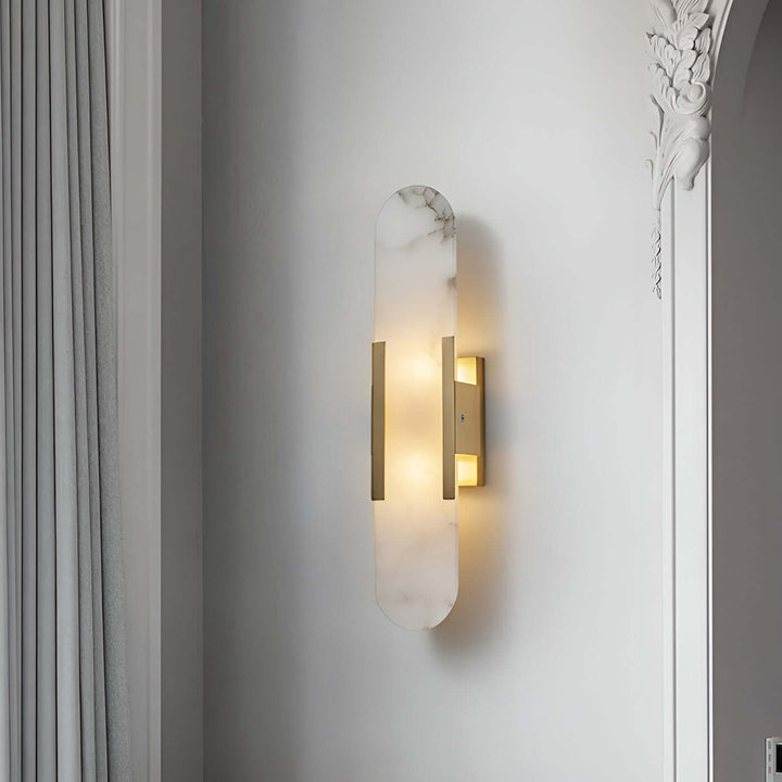 Alabast Væglampe, Aflang Design