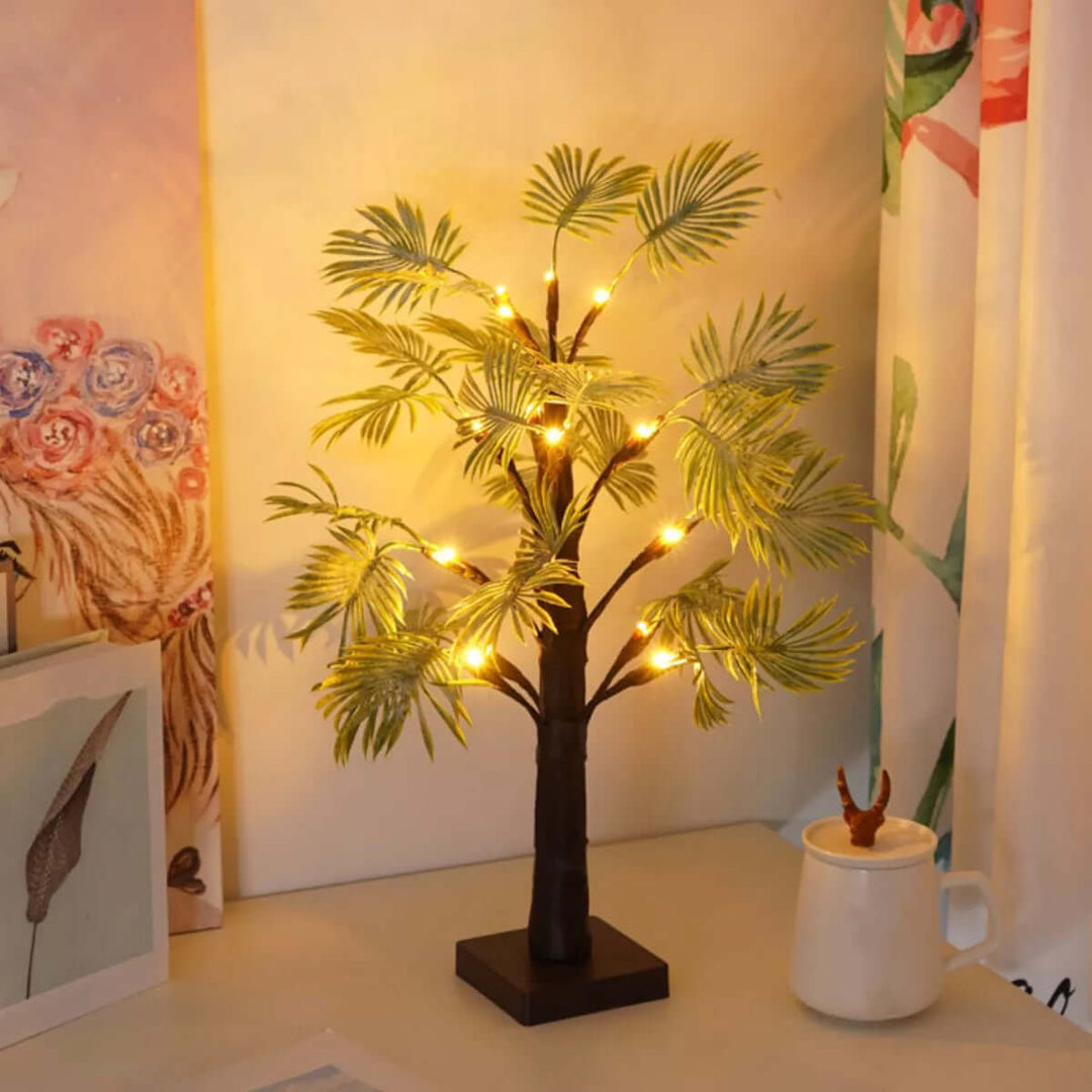 LED Julepalmelys - Batteridrevet & Varm Hvid