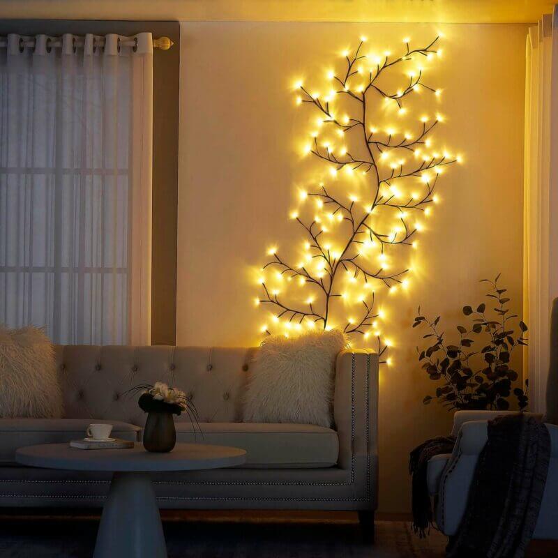 Glimtende Deko Trælampe