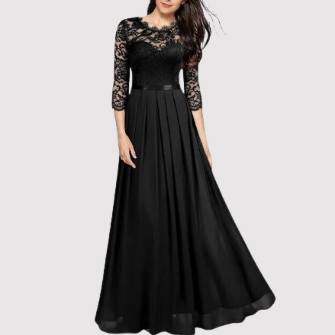 "Elegant blonder chiffon kjole til kvinder i smukke farver, perfekt til festlige anledninger, med flatterende pasform."