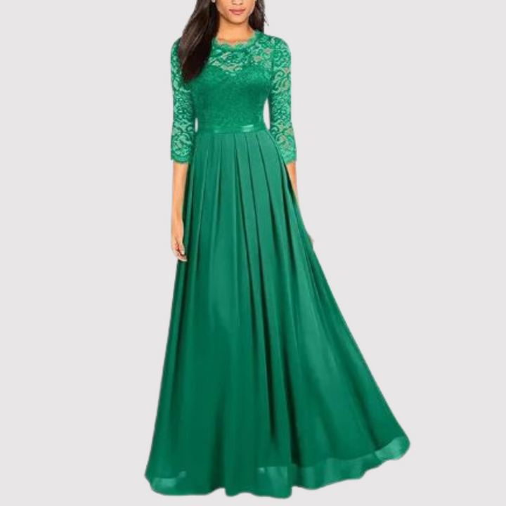 "Elegant blonder chiffon kjole til kvinder i smukke farver, perfekt til festlige anledninger, med flatterende pasform."