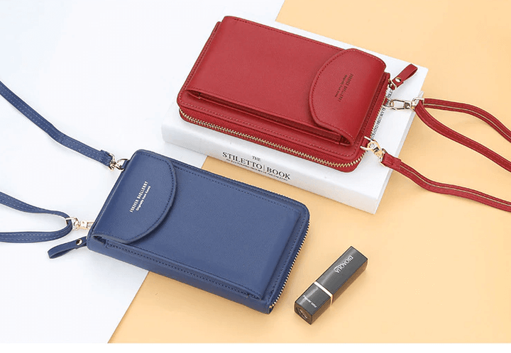 Elegant crossbody taske med guldfarvede beslag og justerbar rem, ideel til hverdagsbrug og festlige lejligheder.