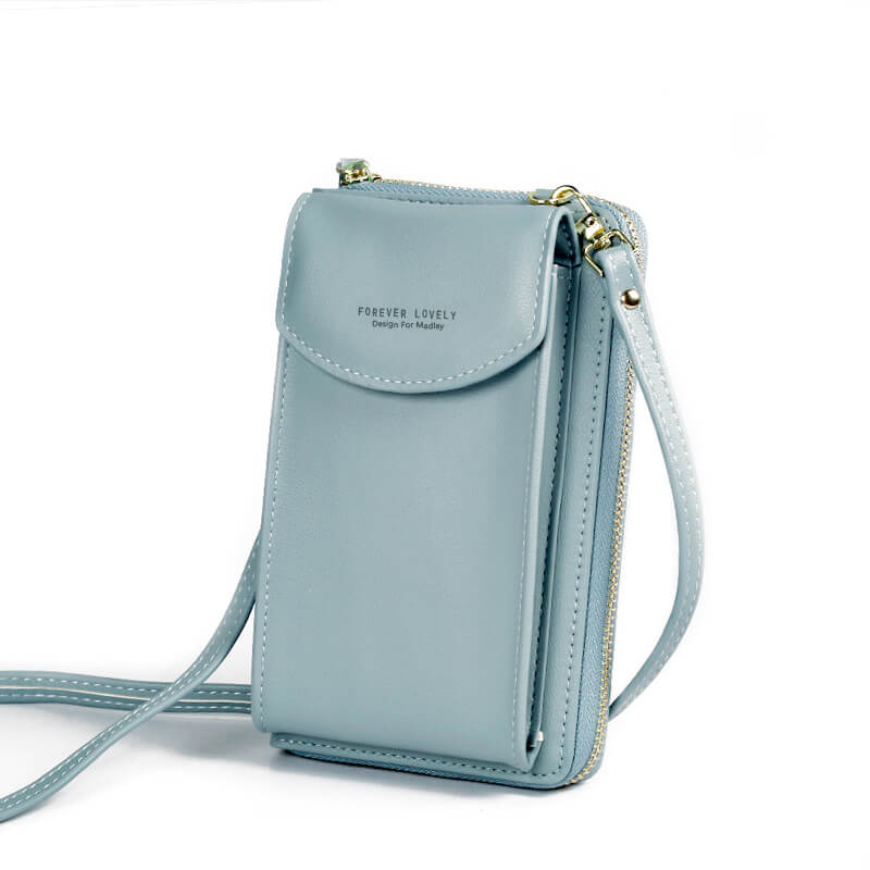 Elegant crossbody taske med guldfarvede beslag og justerbar rem, ideel til hverdagsbrug og festlige lejligheder.