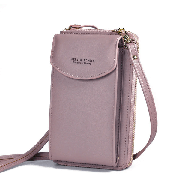 Elegant crossbody taske med guldfarvede beslag og justerbar rem, ideel til hverdagsbrug og festlige lejligheder.