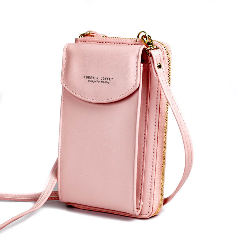 "Elegant crossbody taske i PU-læder med guldfarvede beslag og justerbar rem, ideel til hverdagsbrug og festlige lejligheder."