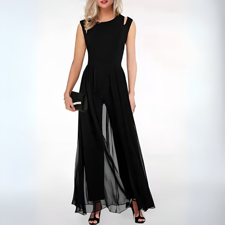 Elegant dame jumpsuit med moderne stil, perfekt til fest eller smart hverdagsbrug, kvinde heldragt.