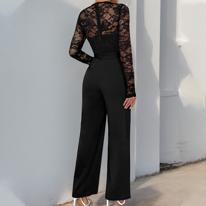 Festlig blondejumpsuit til kvinder med elegant design, taljebånd og behagelig pasform til modebevidste.