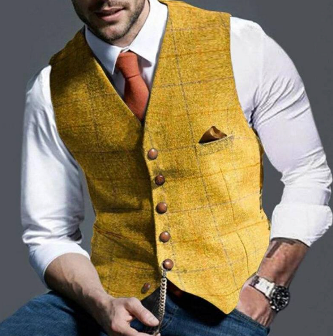 "Elegant gilet til mænd, stilfuldt design med subtile detaljer, perfekt over skjorte, ideel til hverdag og formelle lejlighed