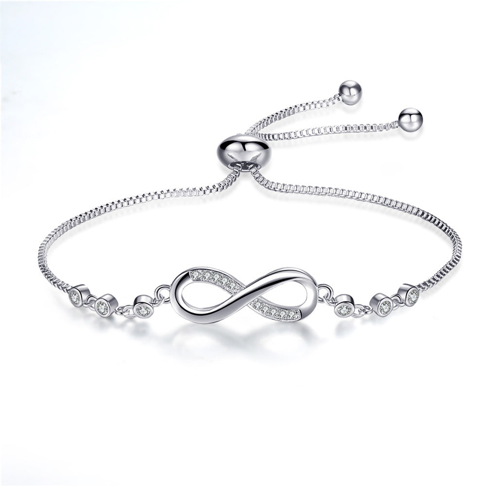Rose gold justerbart armbånd til kvinder med et subtilt infinity symbol. En tidløs gave for evig kærlighed.