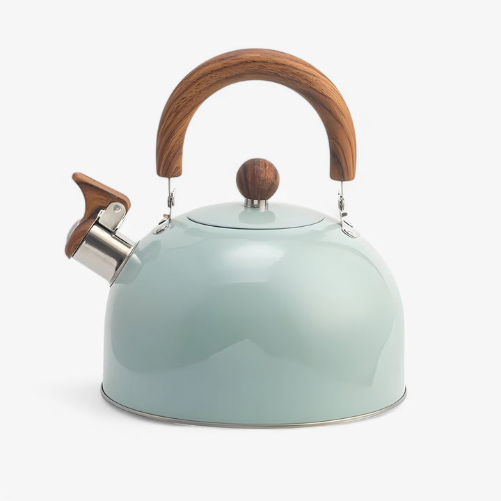 "Elegant køkkenkedel i hvid med moderne design og ergonomisk håndtag, passer perfekt til ethvert køkken."