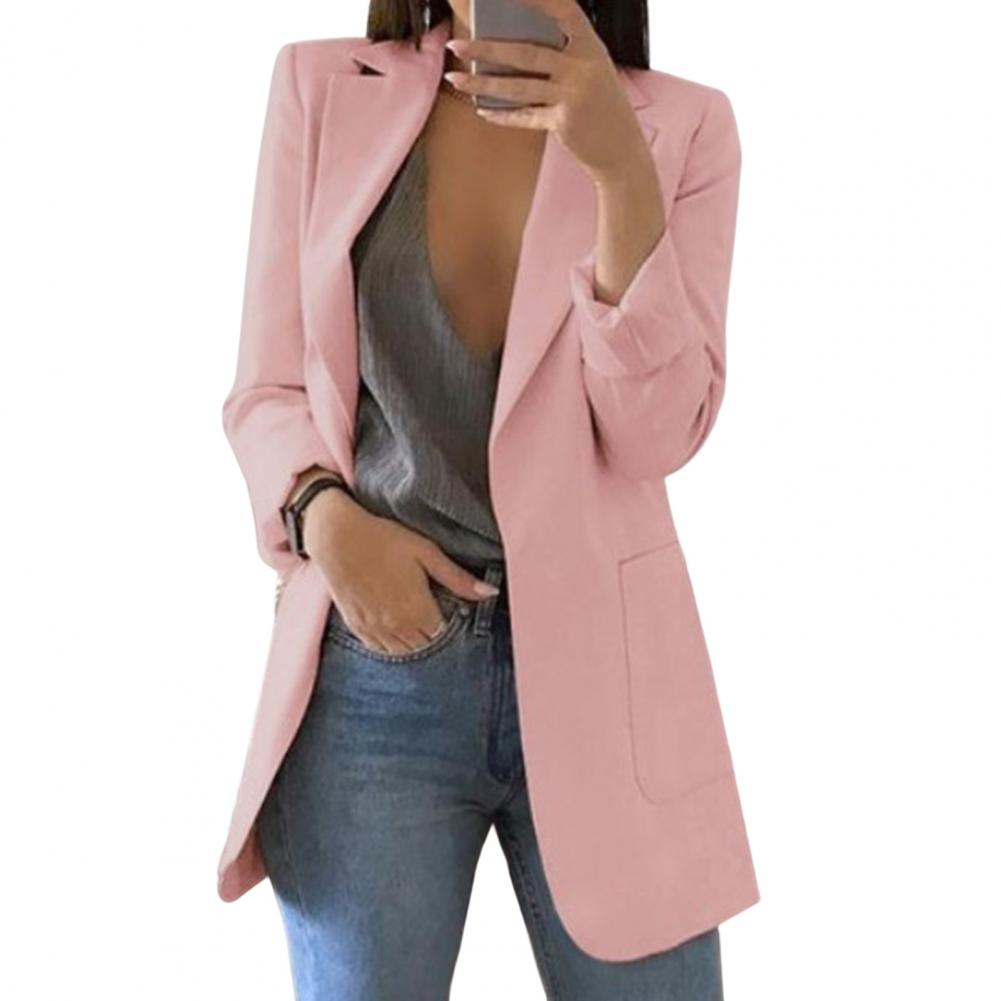 Komfortabel og stilfuld lang blazer. Ideel som kontorblazer eller elegant hverdagskvindeblazer.