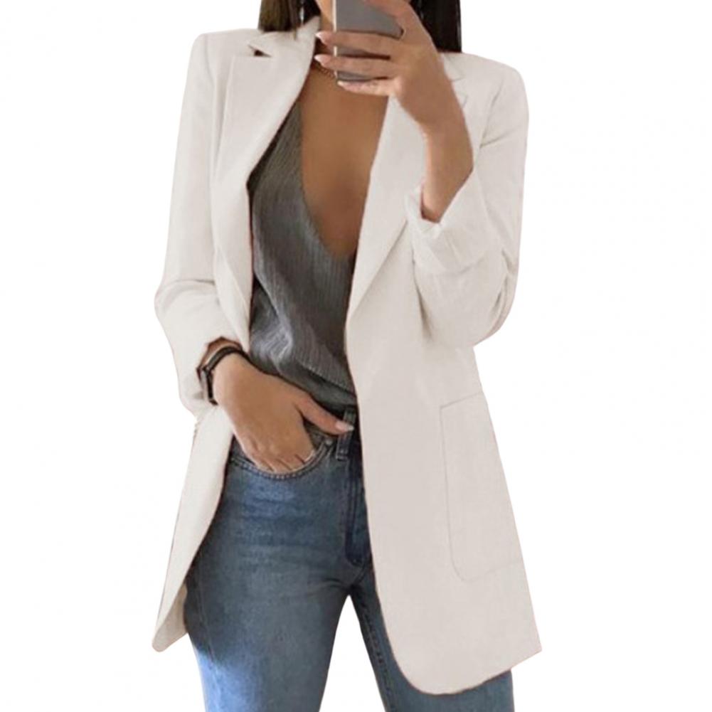 Blød lang blazer til kvinder, perfekt til casual og formelle outfits. En elegant damejakke.