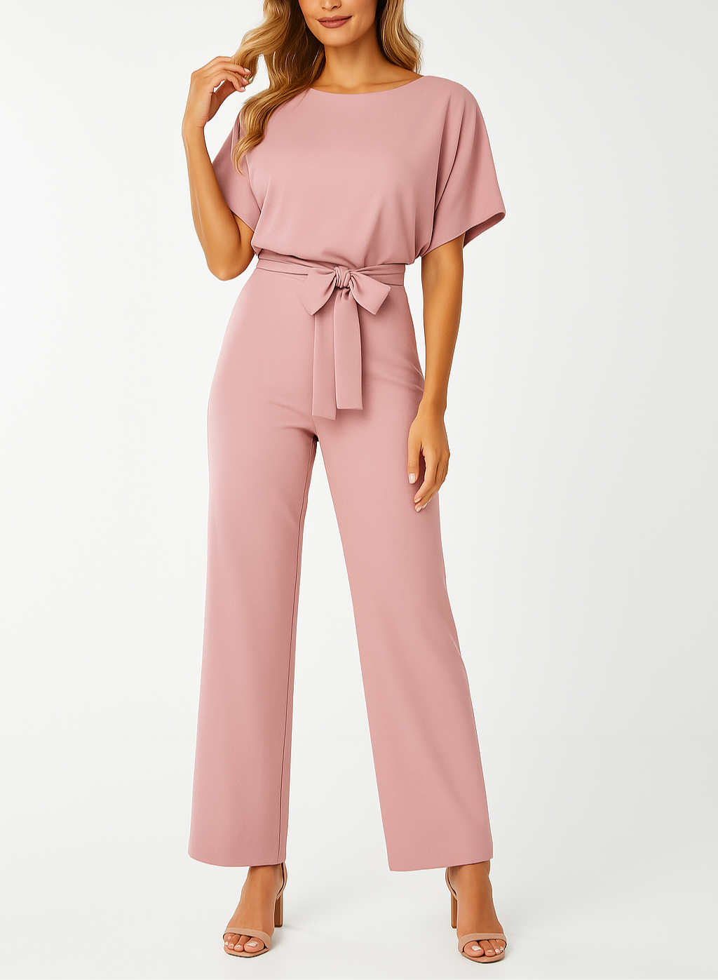 Kvindemode: Elegant jumpsuit i sort, med vide ben og en smigrende, moderne pasform.