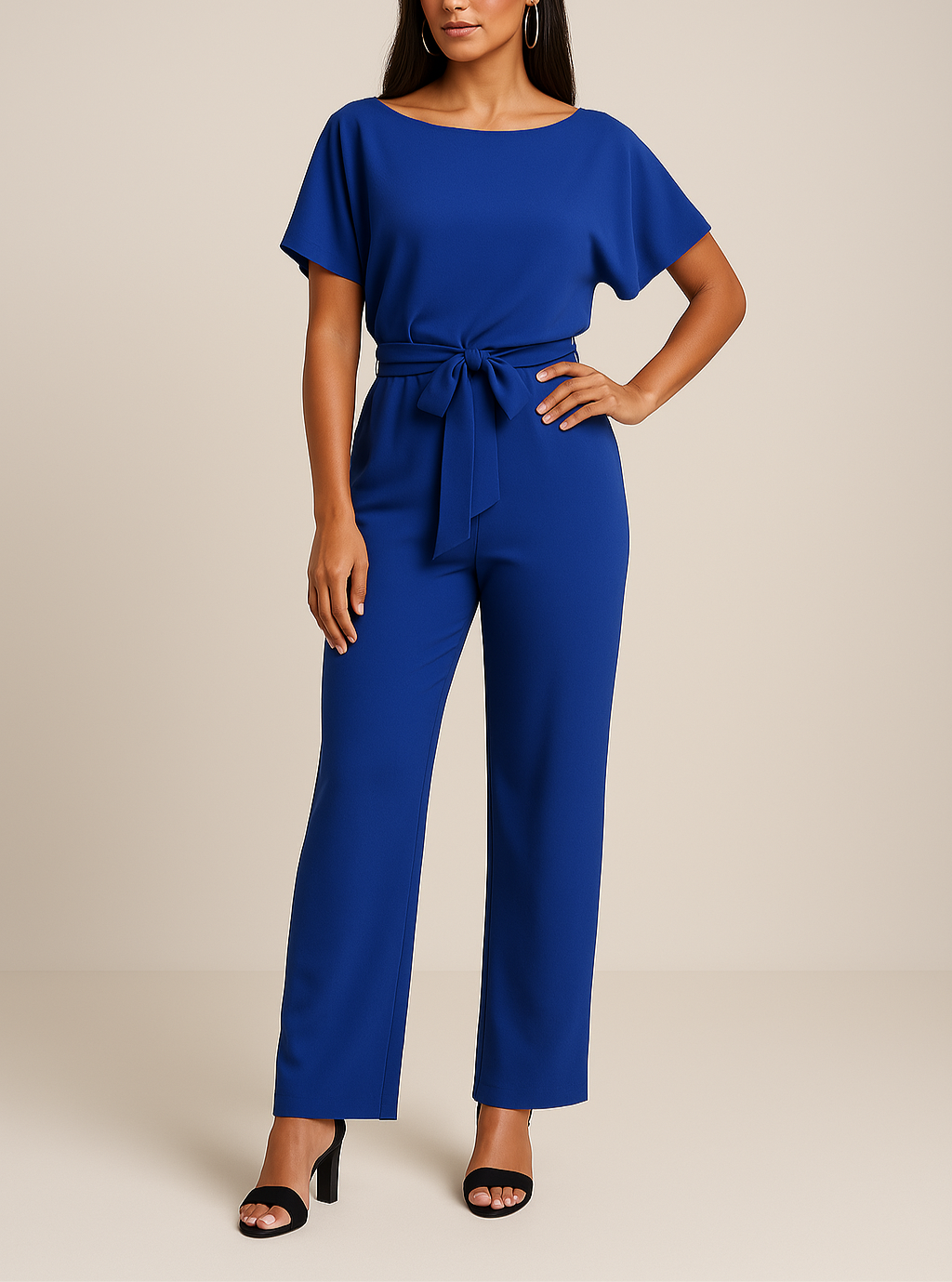 Elegant hverdagsjumpsuit, der kombinerer komfort med et moderne og stilfuldt udtryk.