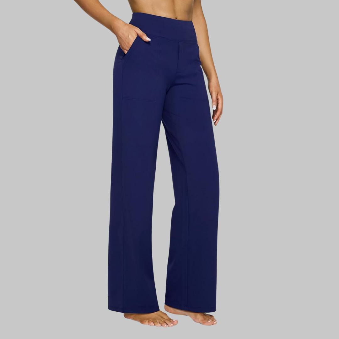 Elegante wide-leg bukser med høj talje, ideelle til kontoret, møder og formelle anledninger.