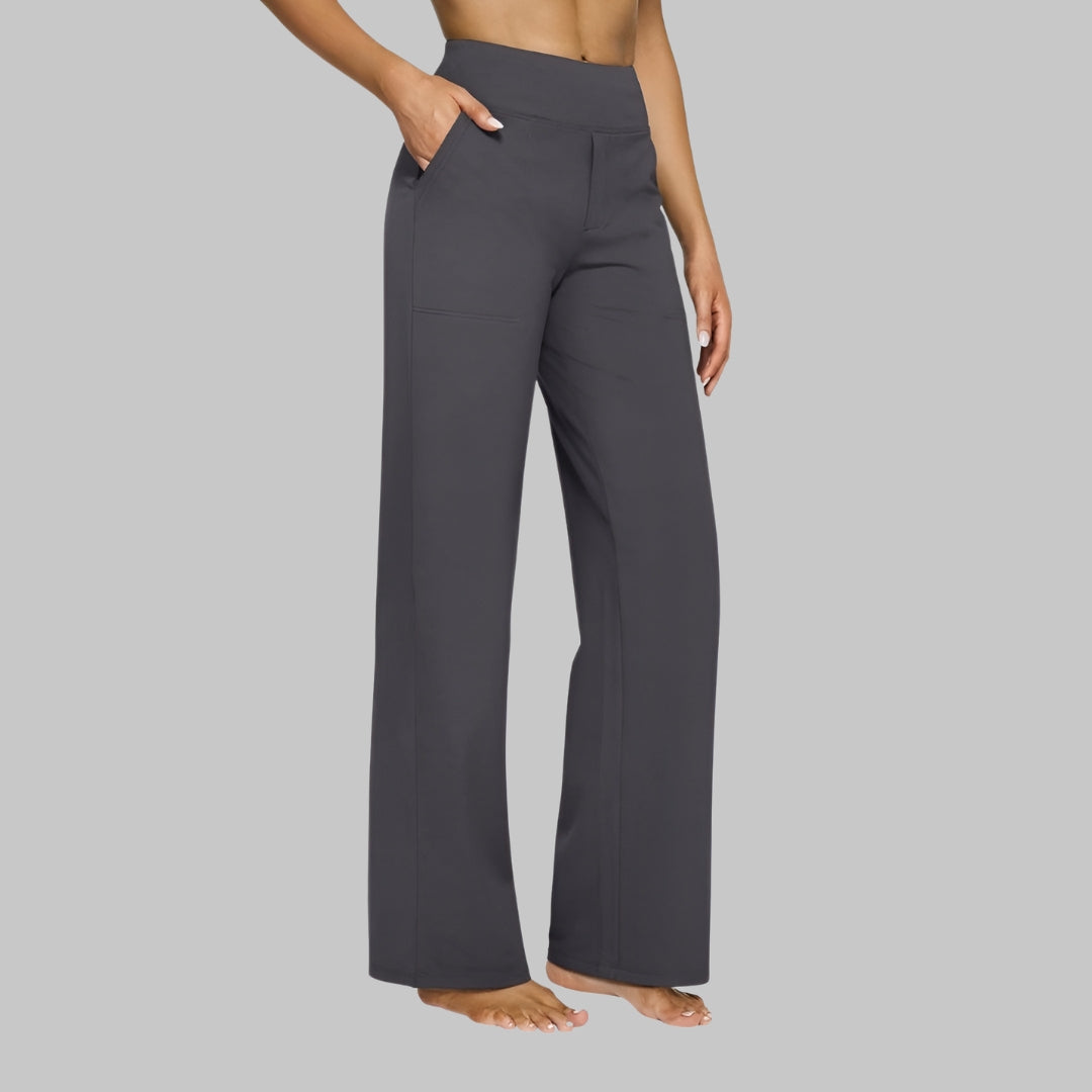 Chic wide-leg bukser med høj talje, perfekte til arbejdsbrug eller en aften ude.