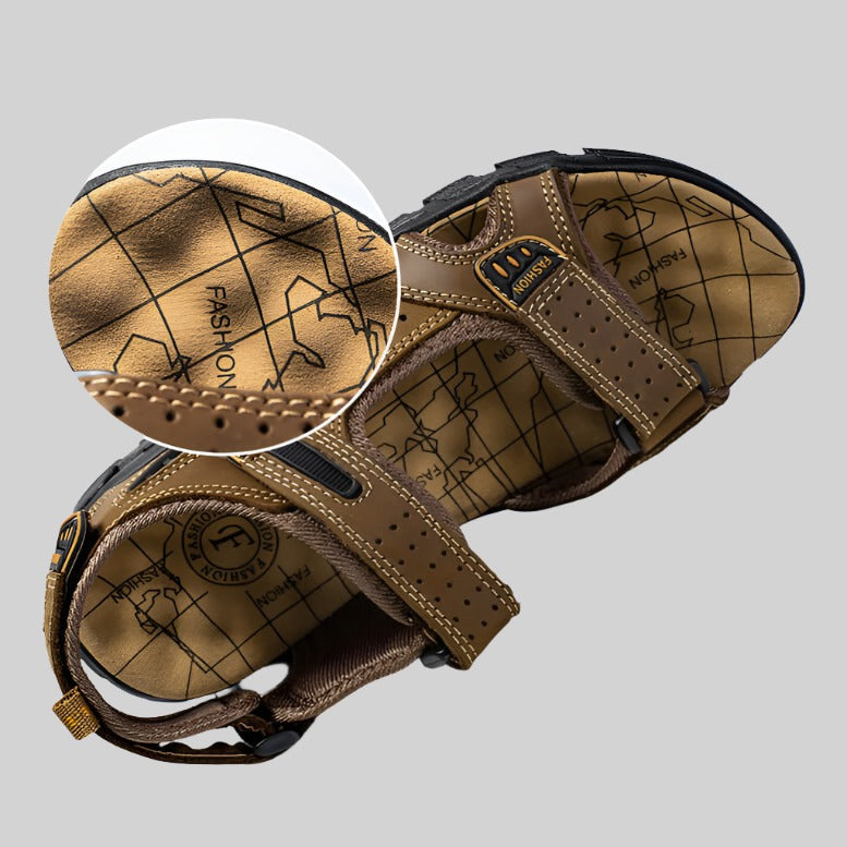 Elijah sandaler i brun med åndbart design og tyk sål for optimal støtte og komfort, ideel til hverdagsbrug.