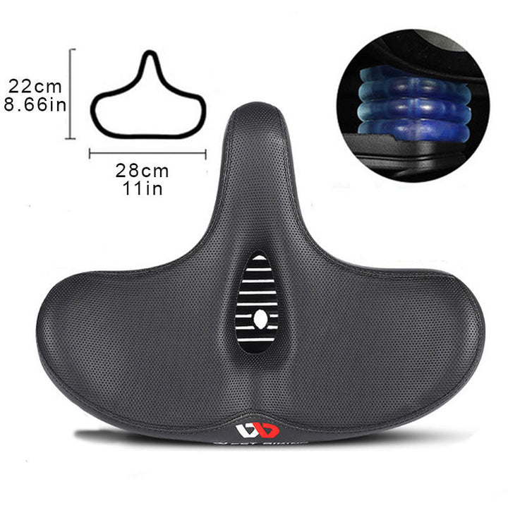 "Ergonomisk cykelsadel med ventilationskanal, stilfuldt design og ekstra komfort til lange cykelture."