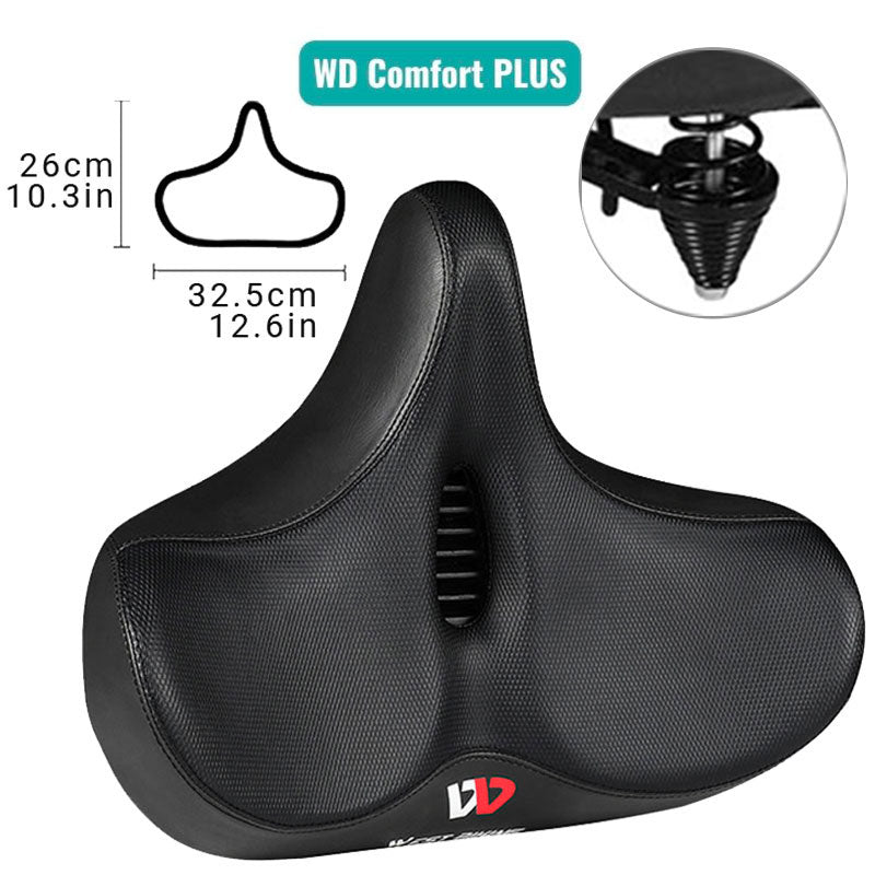 "Ergonomisk cykelsadel med ventilationskanal, stilfuldt design og ekstra komfort til lange cykelture."