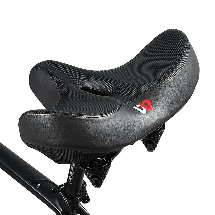 "Ergonomisk cykelsadel med ventilationskanal, stilfuldt design og ekstra komfort til lange cykelture."