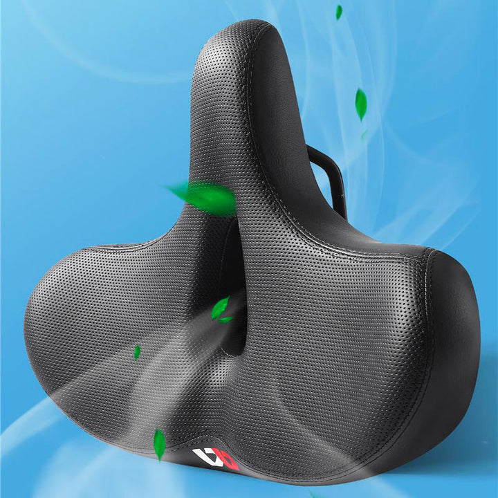 "Ergonomisk cykelsadel med ventilationskanal, stilfuldt design og ekstra komfort til lange cykelture."