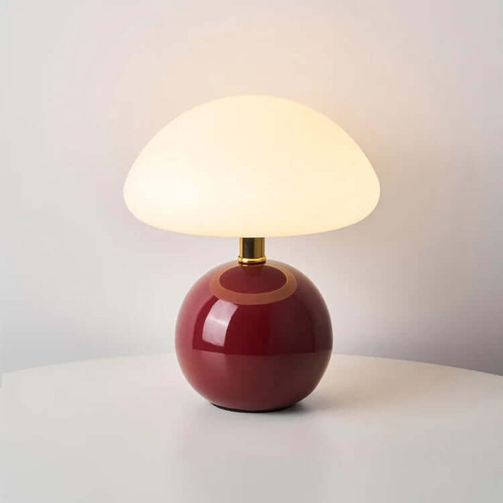 Keramisk Champignonlampe - Cremefarvet