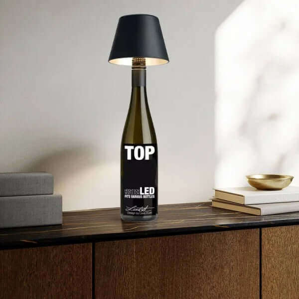 Genopladelig LED Vinflaskelampe
