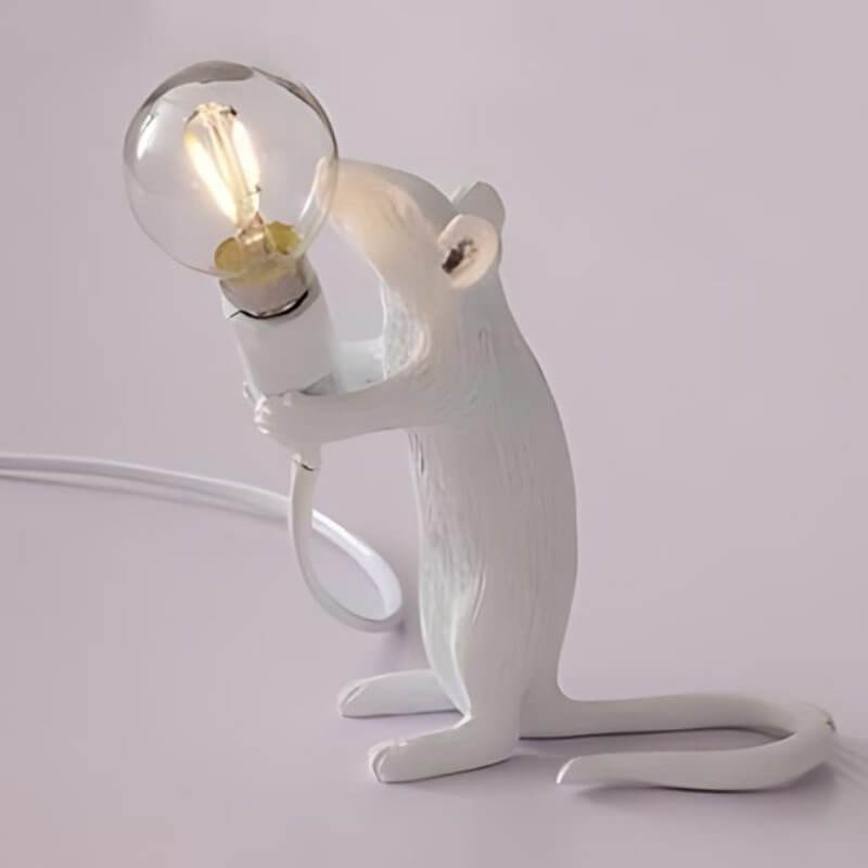 Mus Harpiks Bordlampe med LED-pære